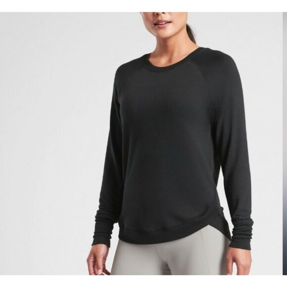 Athleta Mindset Sweatshirt soft black women's small NWOT - Picture 1 of 8